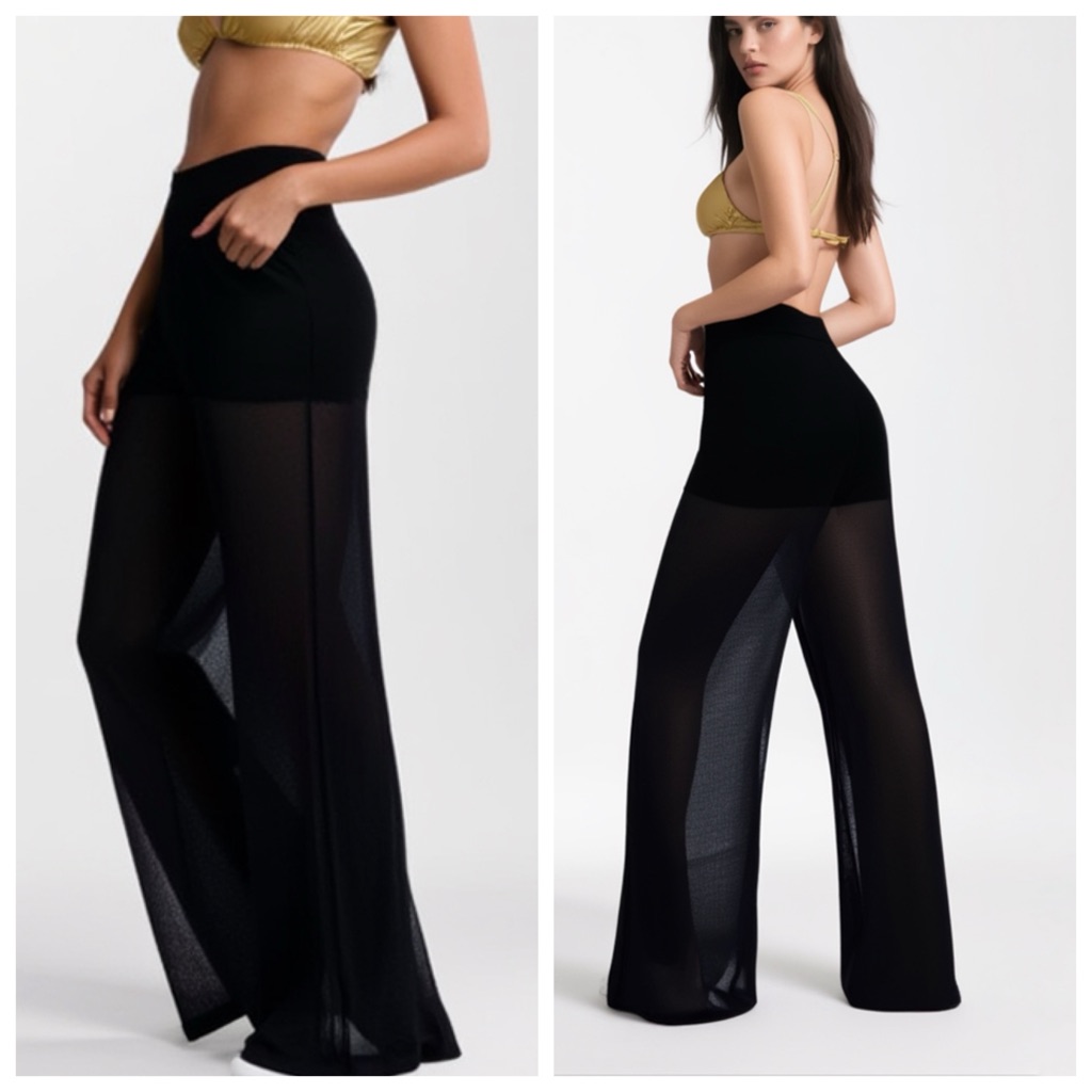 Zara Mesh Knit Swim Wear Cover Up Pants, Size Medium